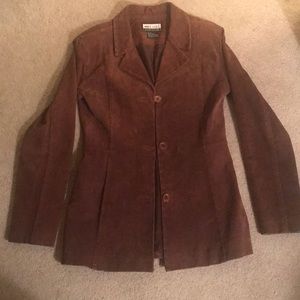 Brown suede leather jacket